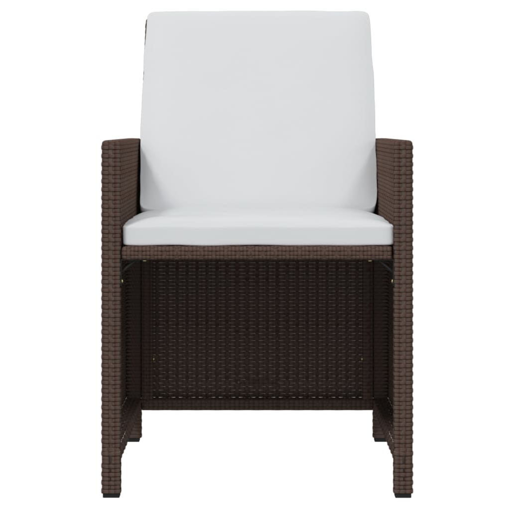 15-tlg. Garten-Essgruppe mit Kissen Poly Rattan Braun