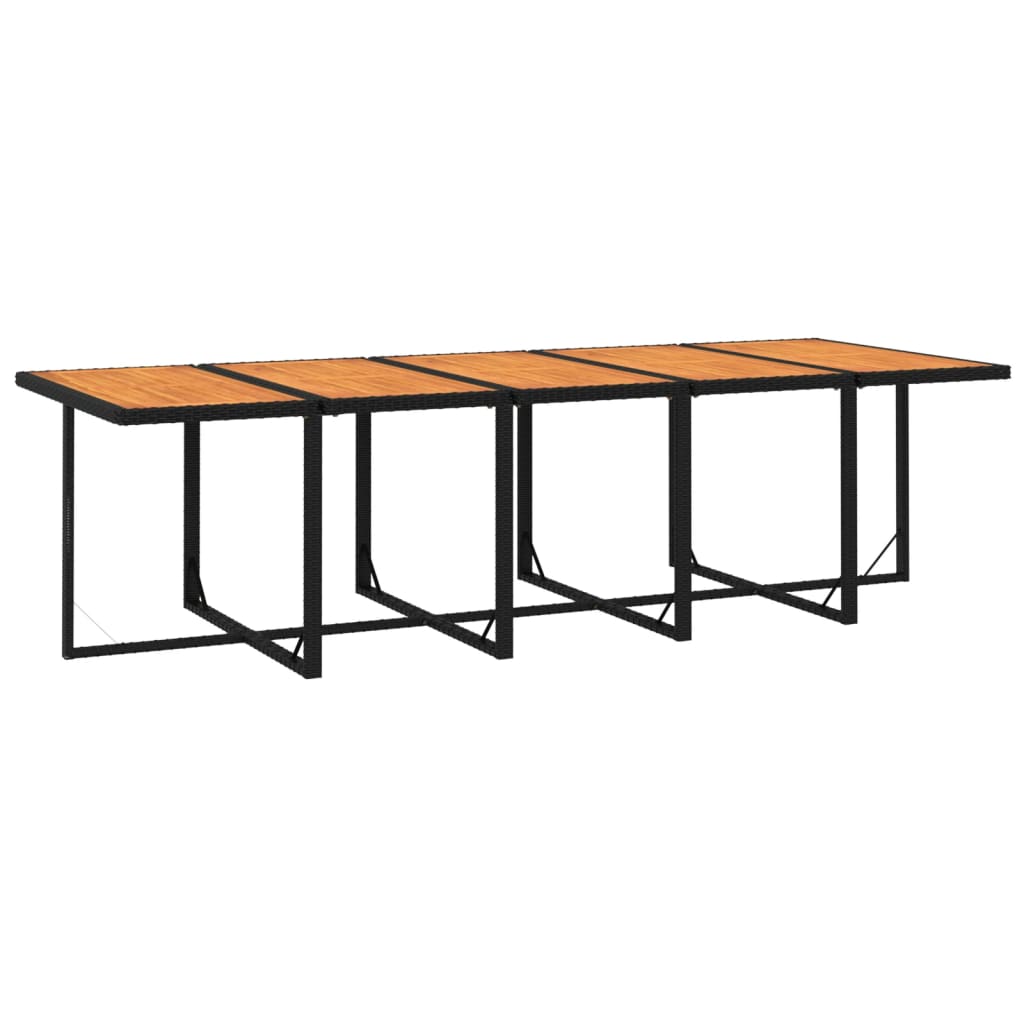 15-tlg. Garten-Essgruppe mit Kissen Poly Rattan Schwarz