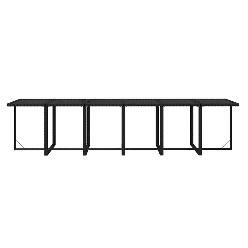 13-tlg. Garten-Essgruppe mit Kissen Poly Rattan Schwarz