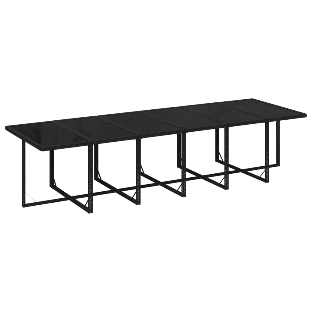 17-tlg. Garten-Essgruppe mit Kissen Poly Rattan Schwarz