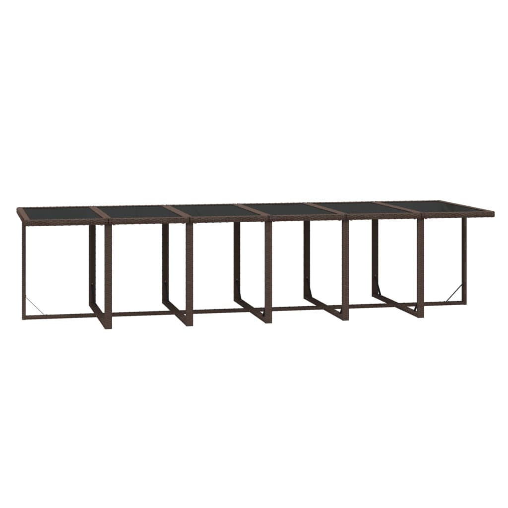 17-tlg. Garten-Essgruppe mit Kissen Poly Rattan Braun