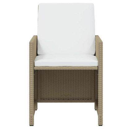 17-tlg. Garten-Essgruppe mit Kissen Poly Rattan Beige