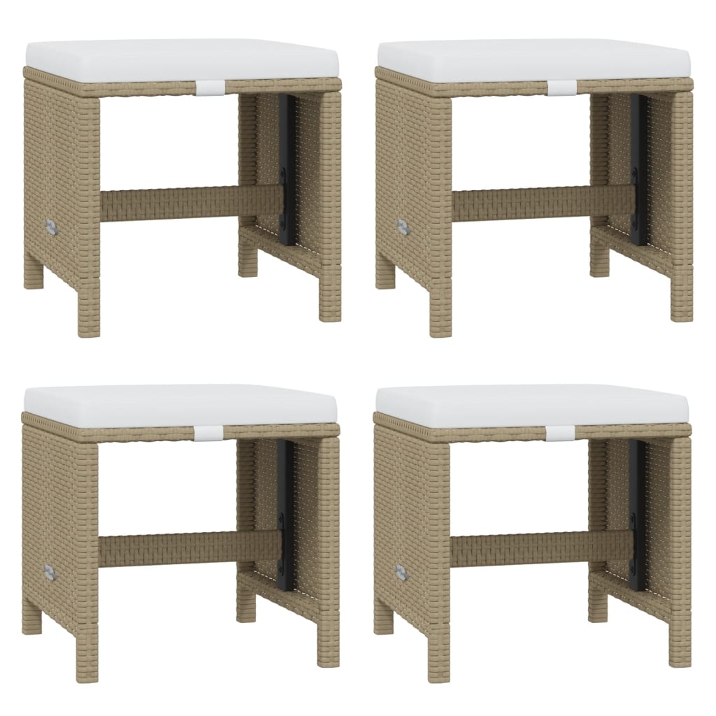17-tlg. Garten-Essgruppe mit Kissen Poly Rattan Beige