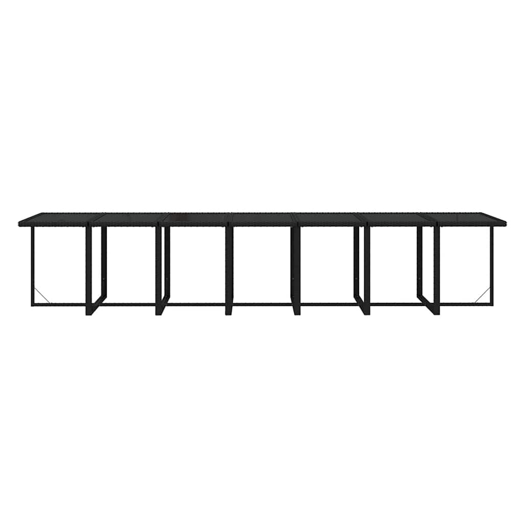19-tlg. Garten-Essgruppe mit Kissen Poly Rattan Schwarz