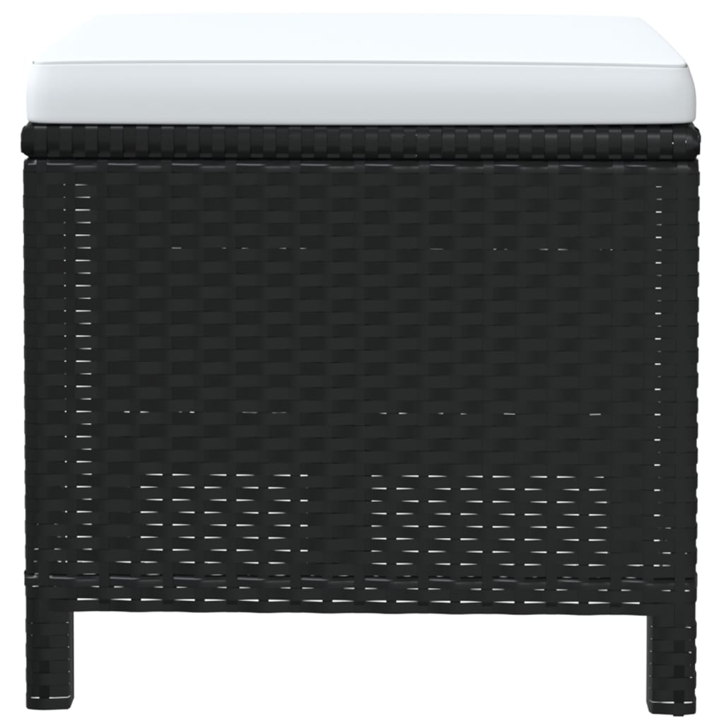19-tlg. Garten-Essgruppe mit Kissen Poly Rattan Schwarz