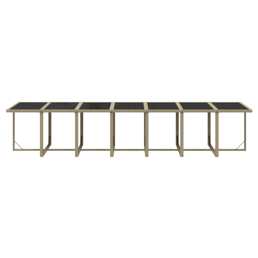 15-tlg. Garten-Essgruppe mit Kissen Poly Rattan Beige