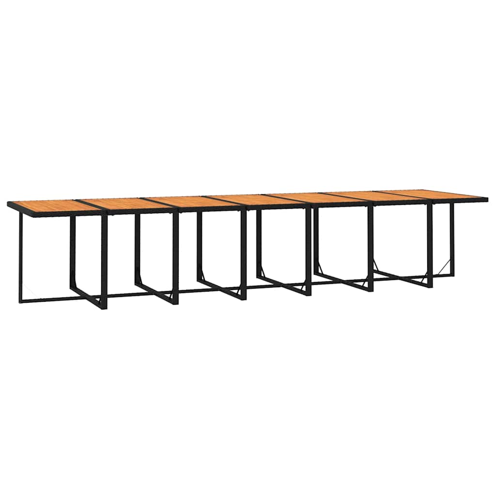 19-tlg. Garten-Essgruppe mit Kissen Schwarz Poly Rattan