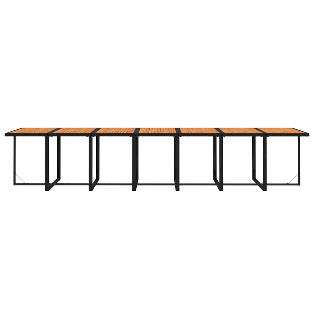 19-tlg. Garten-Essgruppe mit Kissen Schwarz Poly Rattan