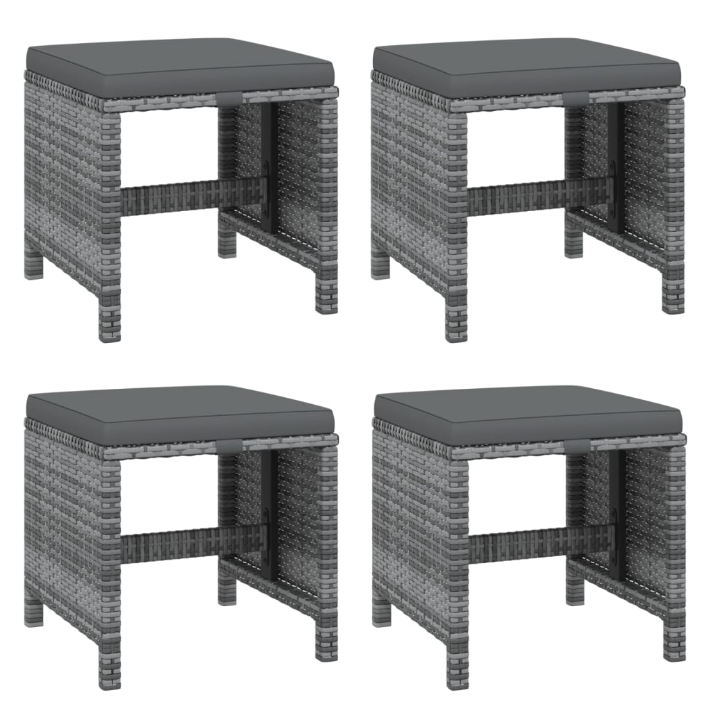 19-tlg. Garten-Essgruppe mit Kissen Grau Poly Rattan