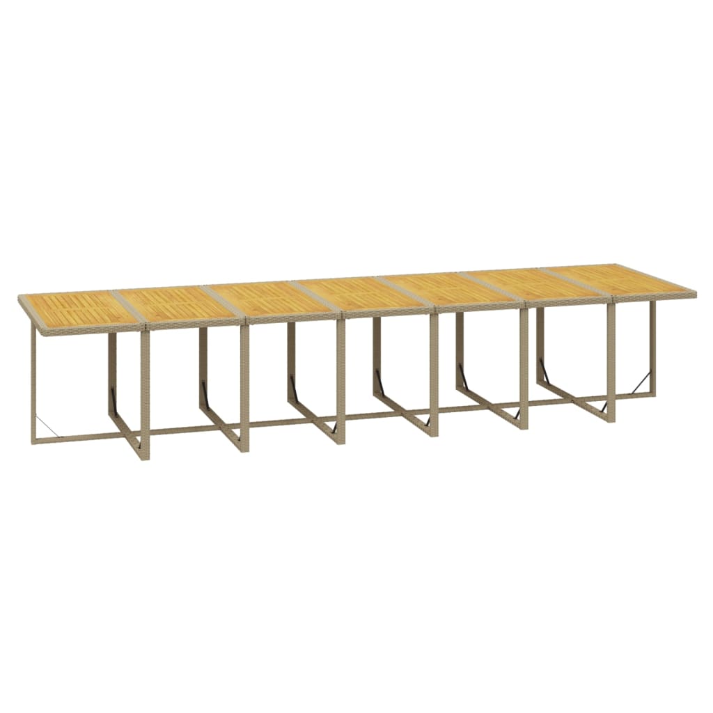 15-tlg. Garten-Essgruppe mit Kissen Beige Poly Rattan
