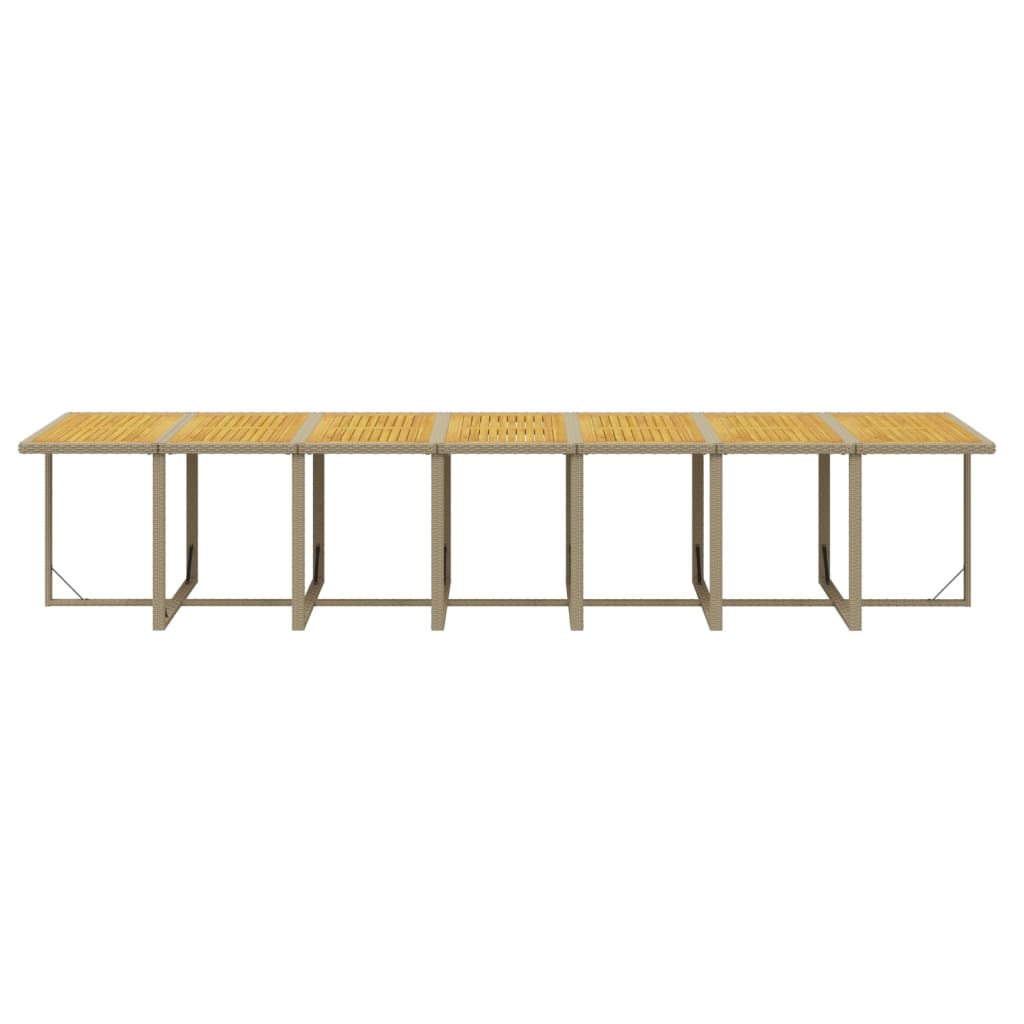 19-tlg. Garten-Essgruppe mit Kissen Poly Rattan Beige
