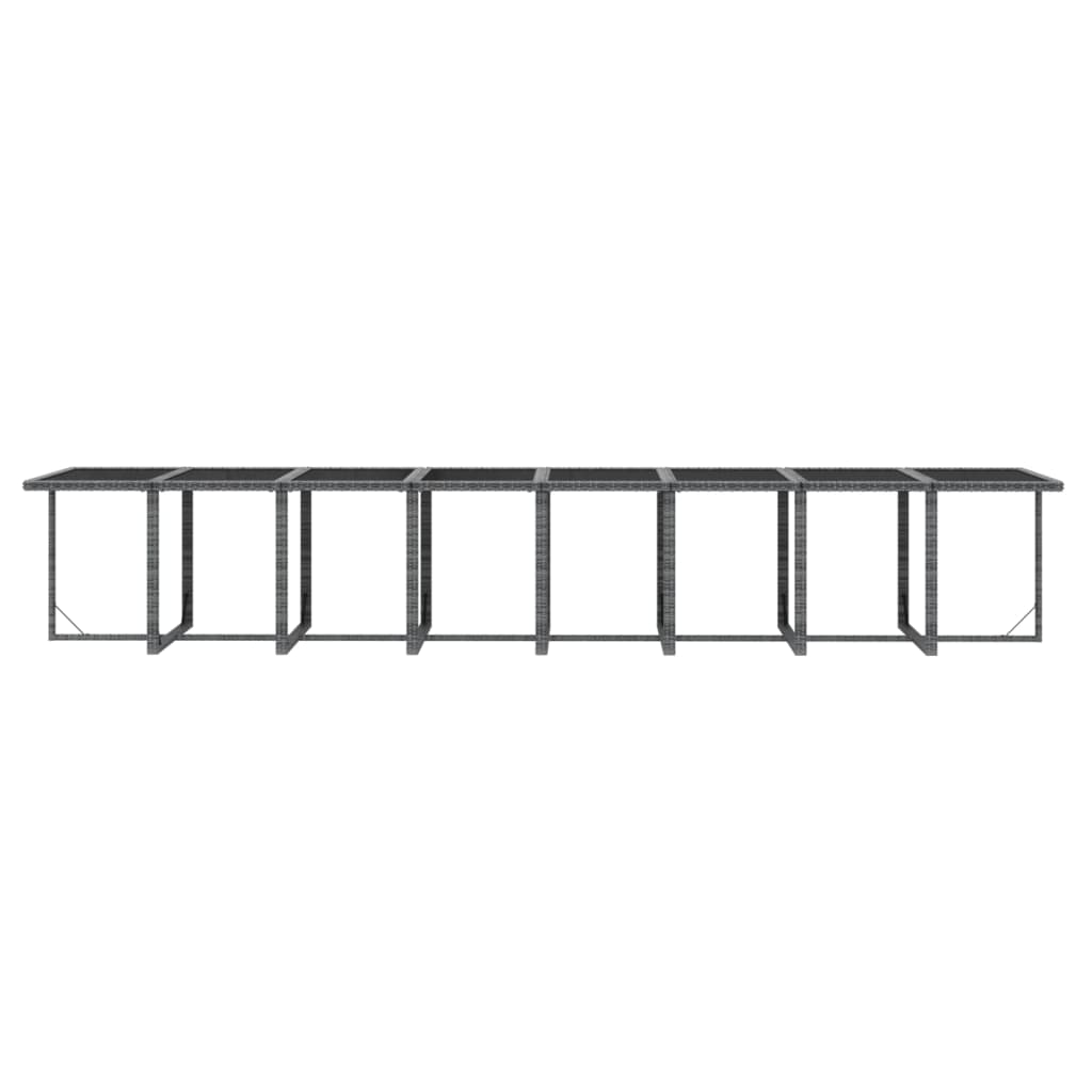 17-tlg. Garten-Essgruppe mit Kissen Grau Poly Rattan