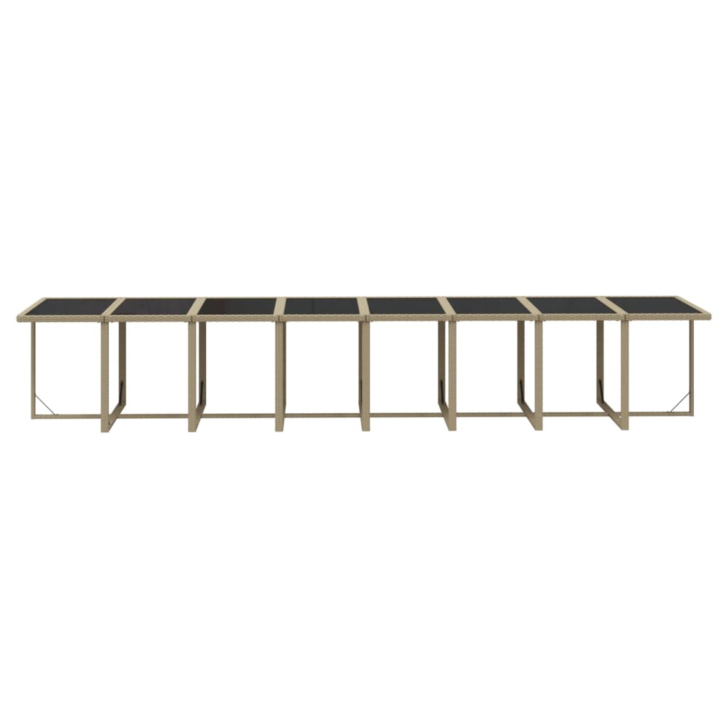 21-tlg. Garten-Essgruppe mit Kissen Poly Rattan Beige