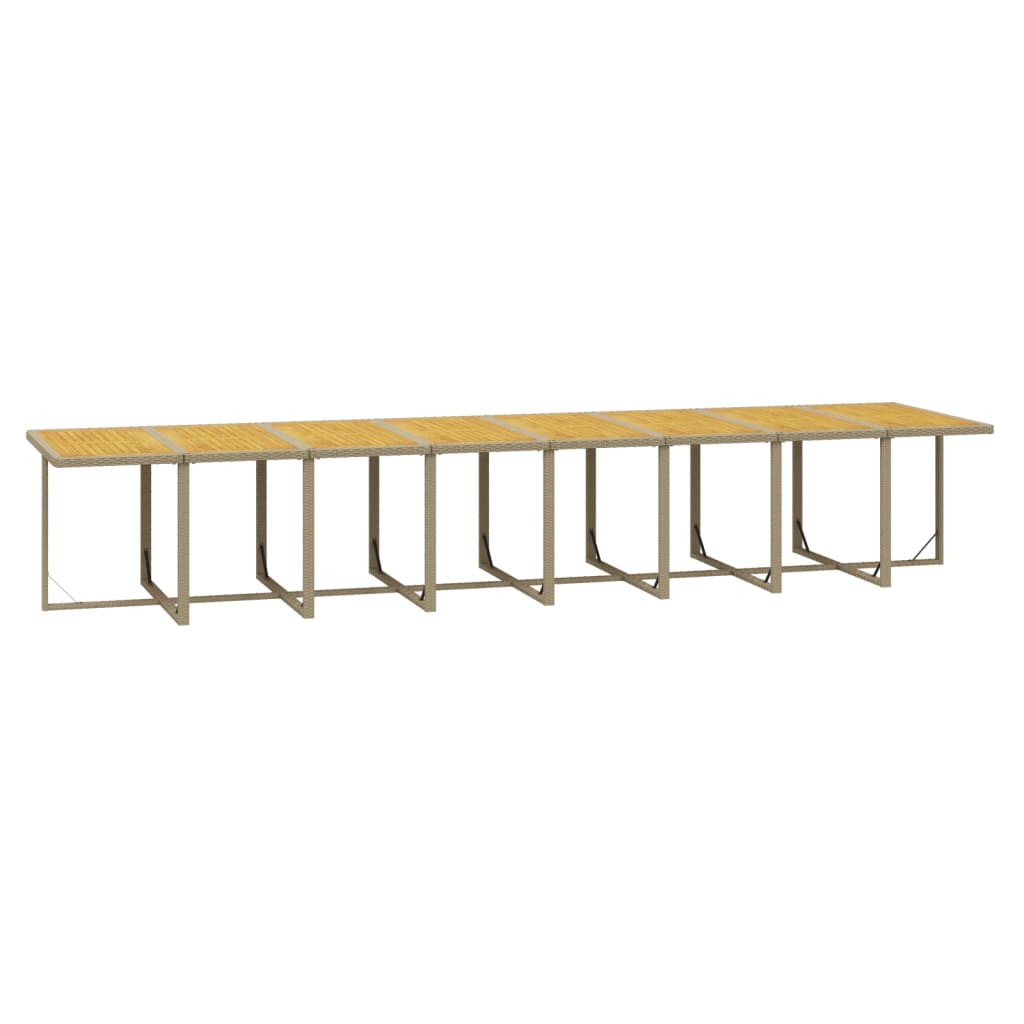 21-tlg. Garten-Essgruppe mit Kissen Poly Rattan Beige
