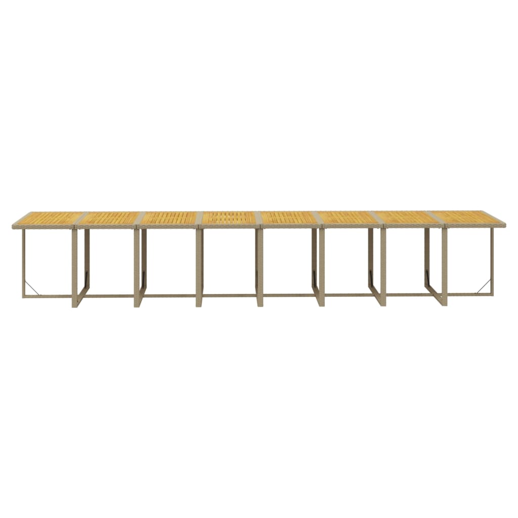 21-tlg. Garten-Essgruppe mit Kissen Poly Rattan Beige