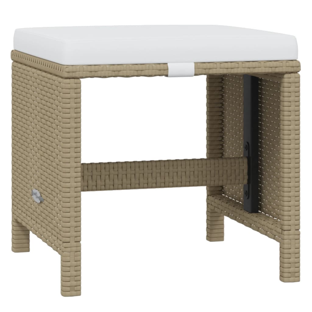 21-tlg. Garten-Essgruppe mit Kissen Poly Rattan Beige