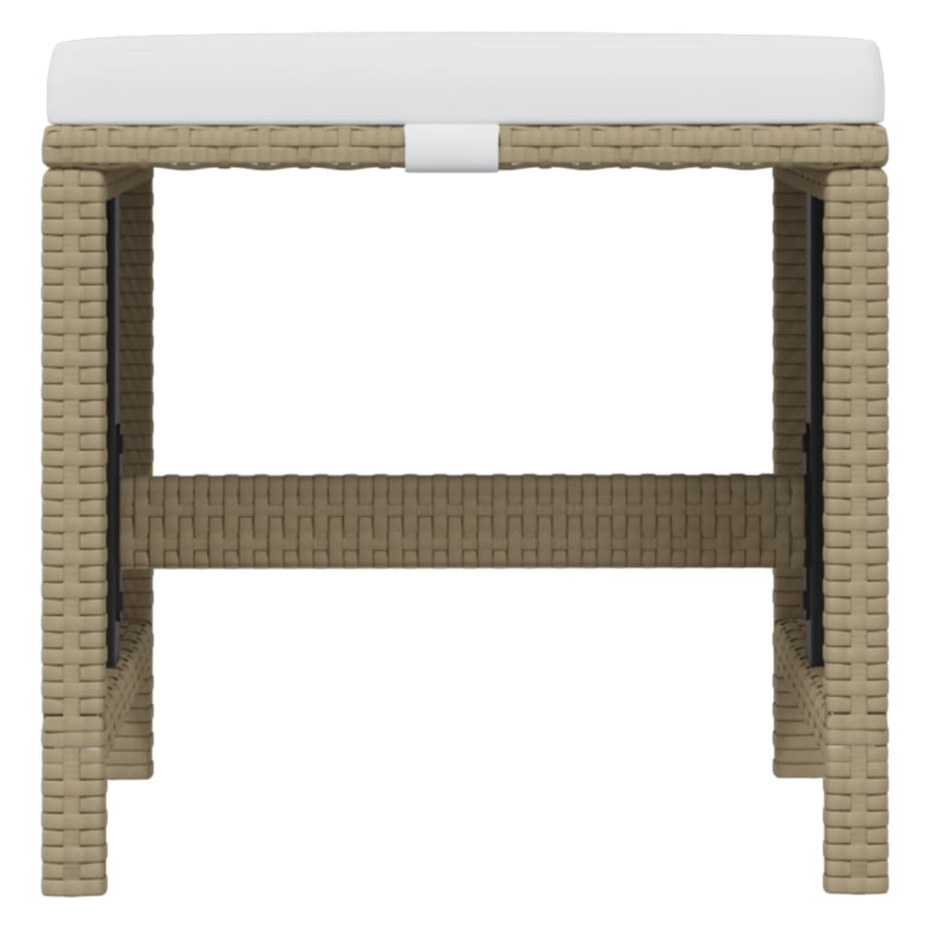 21-tlg. Garten-Essgruppe mit Kissen Poly Rattan Beige
