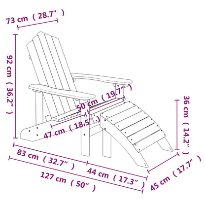 Adirondack-Gartenstühle 2 Stk. mit Hockern HDPE Aquamarin