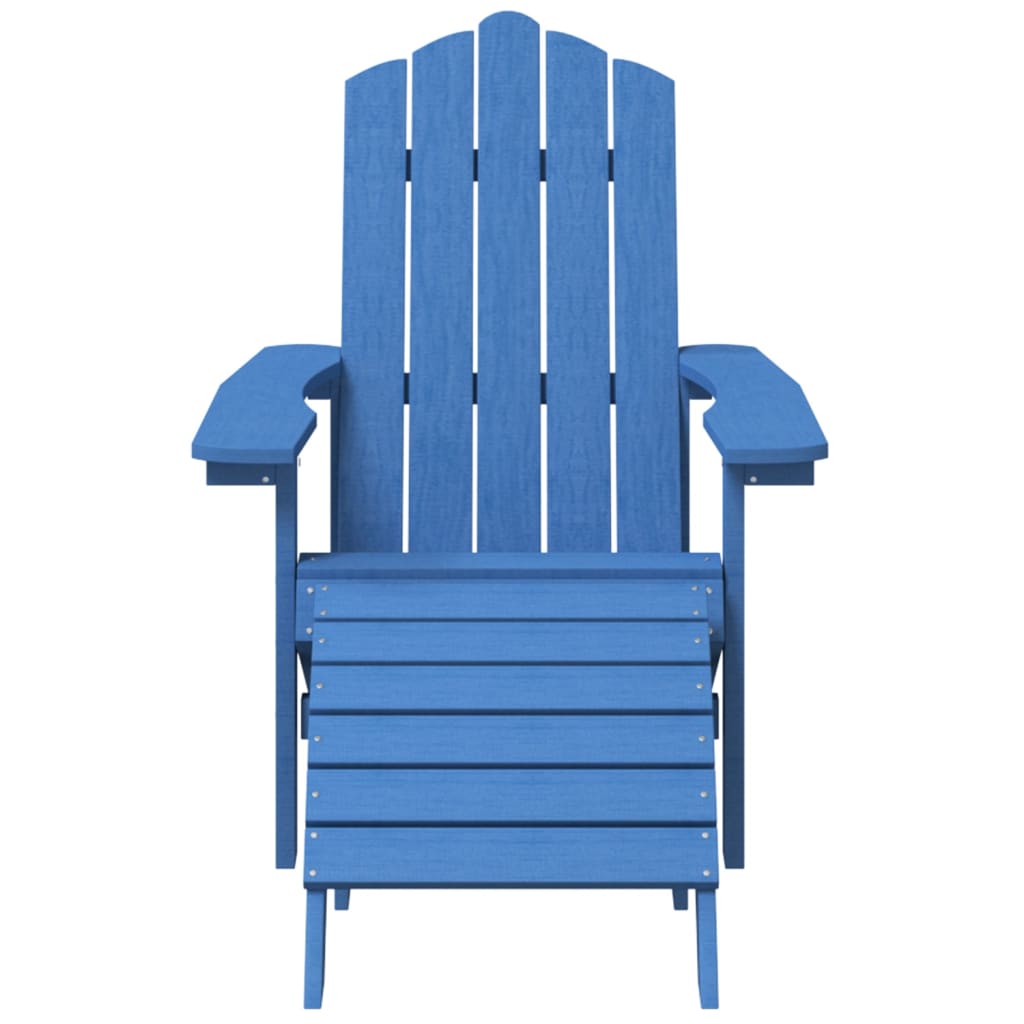 Adirondack-Gartenstuhl mit Hocker & Tisch HDPE Aquamarin