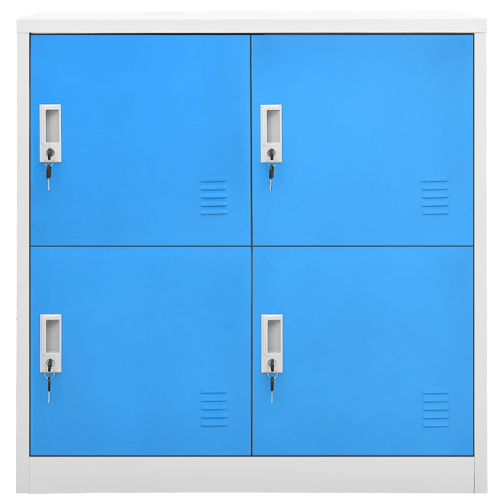 Schließfachschränke 2 Stk. Hellgrau und Blau 90x45x92,5cm Stahl