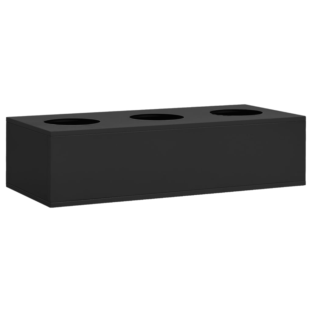 Armoire de bureau avec jardinière anthracite 90x40x125 cm acier