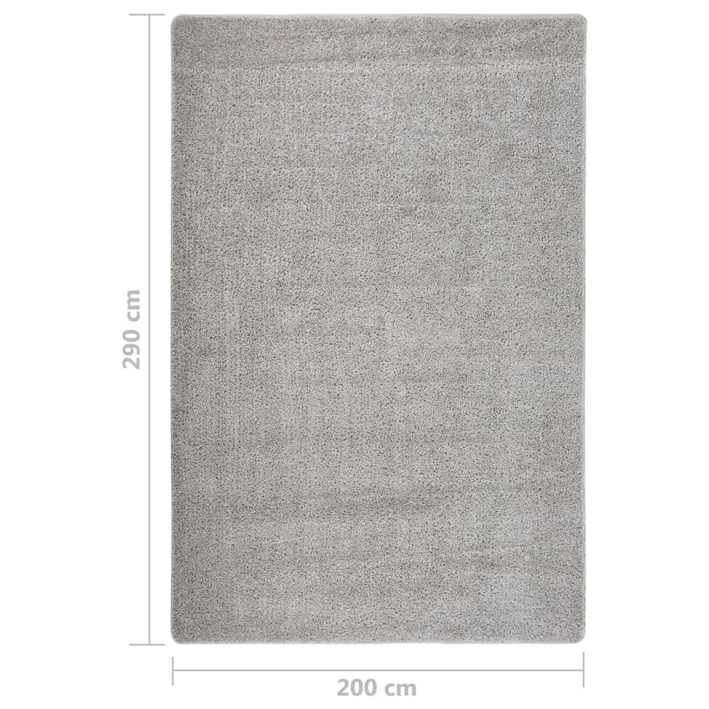 Shaggy rug light grey 200x290 cm non-slip