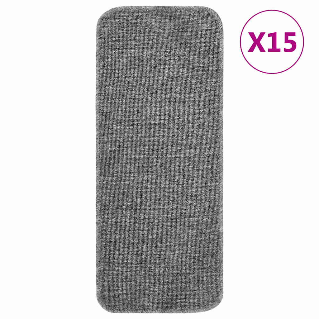 Antirutsch Stufenmatten 15 Stk. 60x25 cm Grau Rechteckig