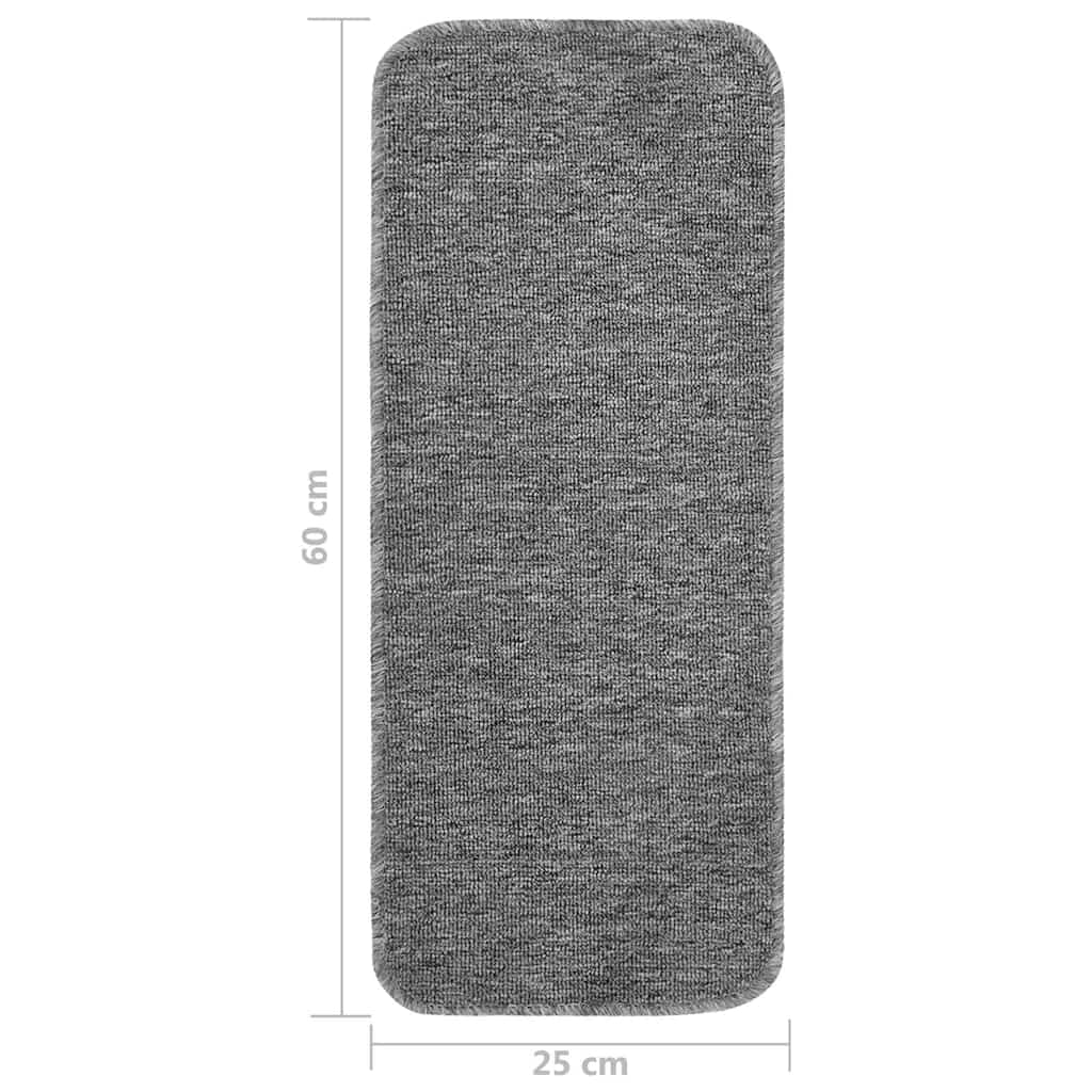 Antirutsch Stufenmatten 15 Stk. 60x25 cm Grau Rechteckig