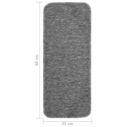 Antirutsch Stufenmatten 15 Stk. 60x25 cm Grau Rechteckig