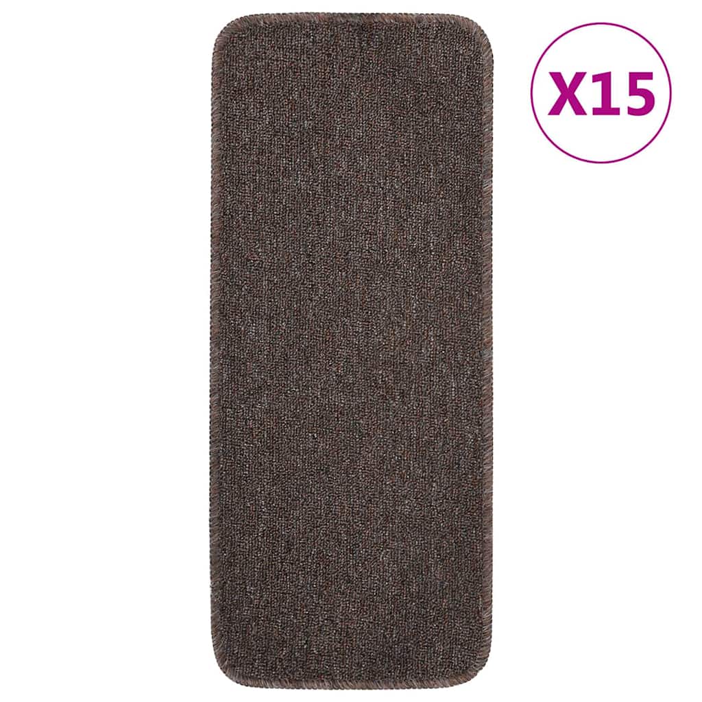 Antirutsch Stufenmatten 15 Stk. 60x25 cm Braun Rechteckig