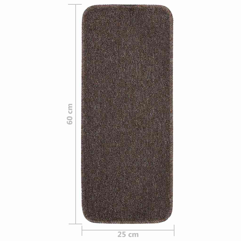 Antirutsch Stufenmatten 15 Stk. 60x25 cm Braun Rechteckig