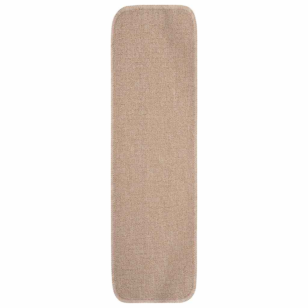 Antirutsch Stufenmatten 15 Stk. 75x20 cm Beige Rechteckig