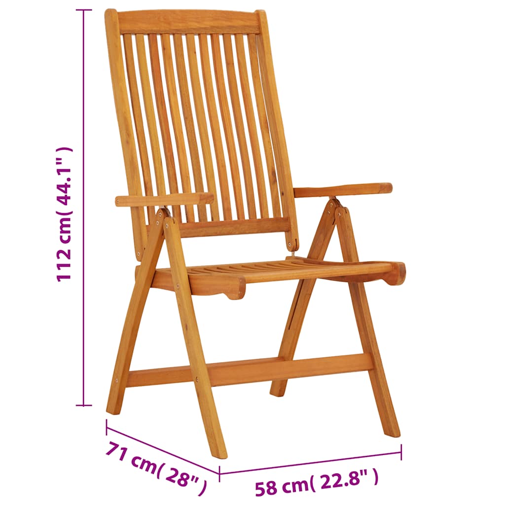 Klappstühle, 2 Stück, Massivholz Eukalyptus