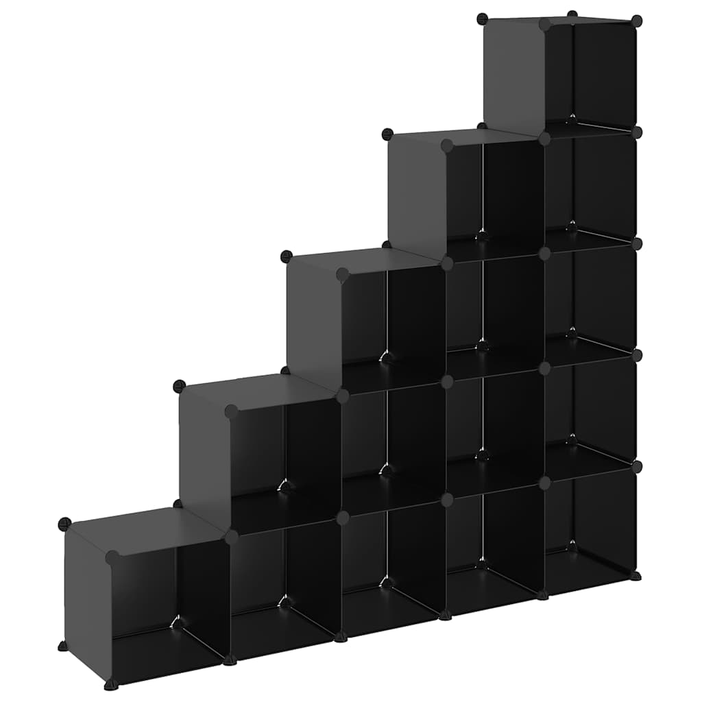 Regalsystem mit 15 Würfeln Schwarz PP