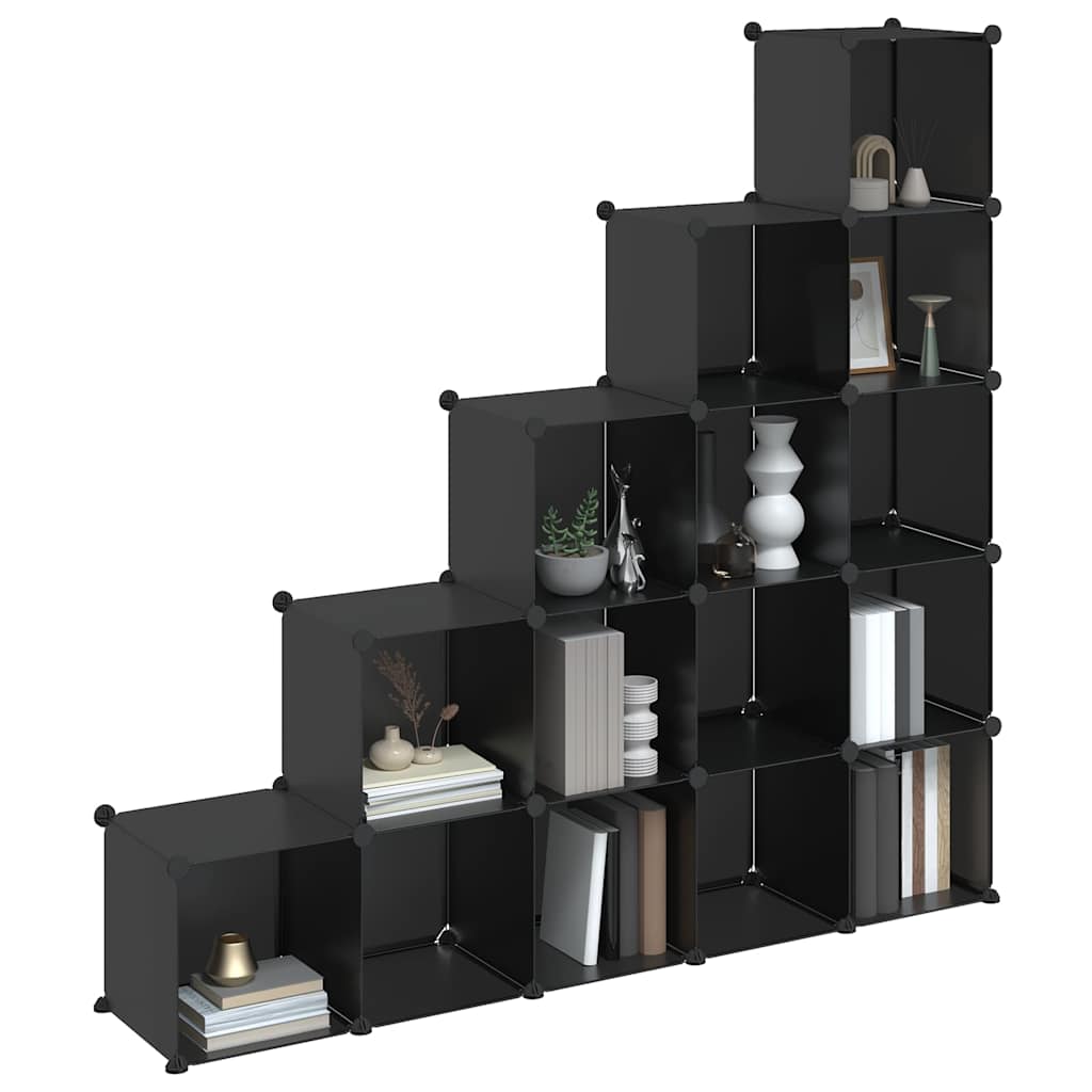 Regalsystem mit 15 Würfeln Schwarz PP