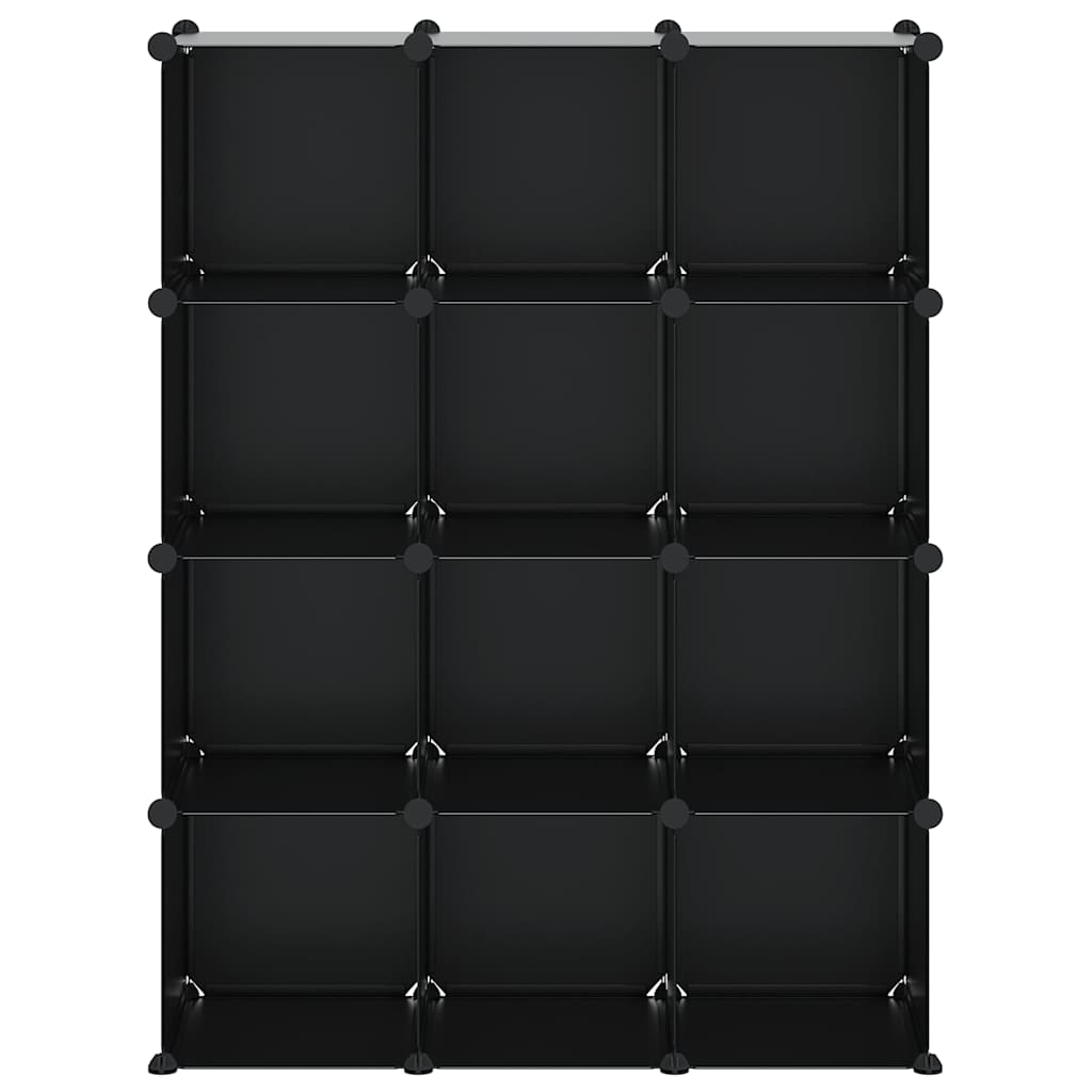 Regalsystem mit 12 Würfeln Schwarz PP