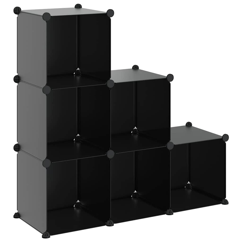 Regalsystem mit 6 Würfeln Schwarz PP