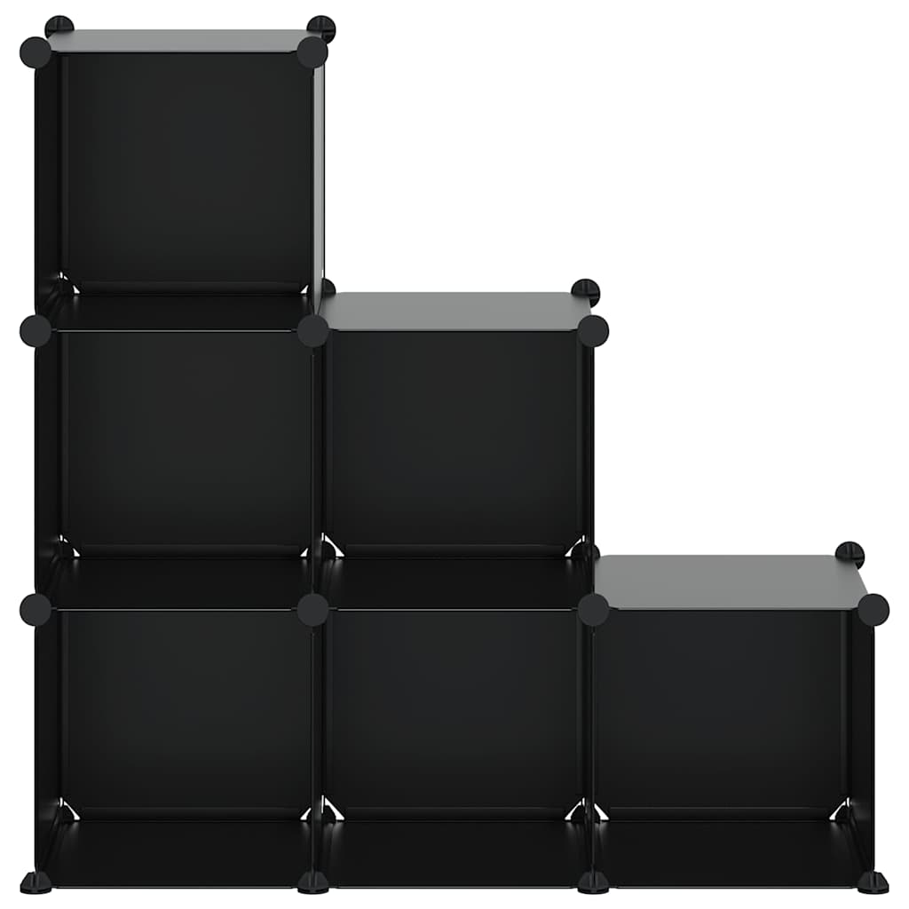 Regalsystem mit 6 Würfeln Schwarz PP