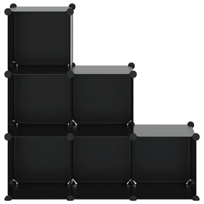 Regalsystem mit 6 Würfeln Schwarz PP