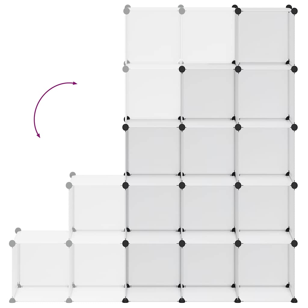 Regalsystem mit 15 Würfeln Transparent PP