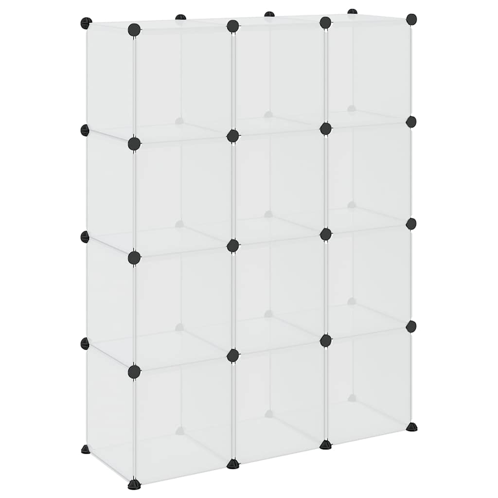 Regalsystem mit 12 Würfeln Transparent PP