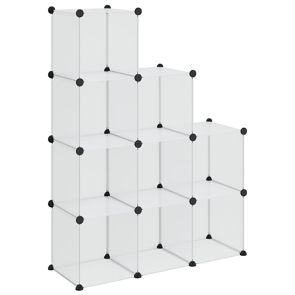 Regalsystem mit 9 Würfeln Transparent PP