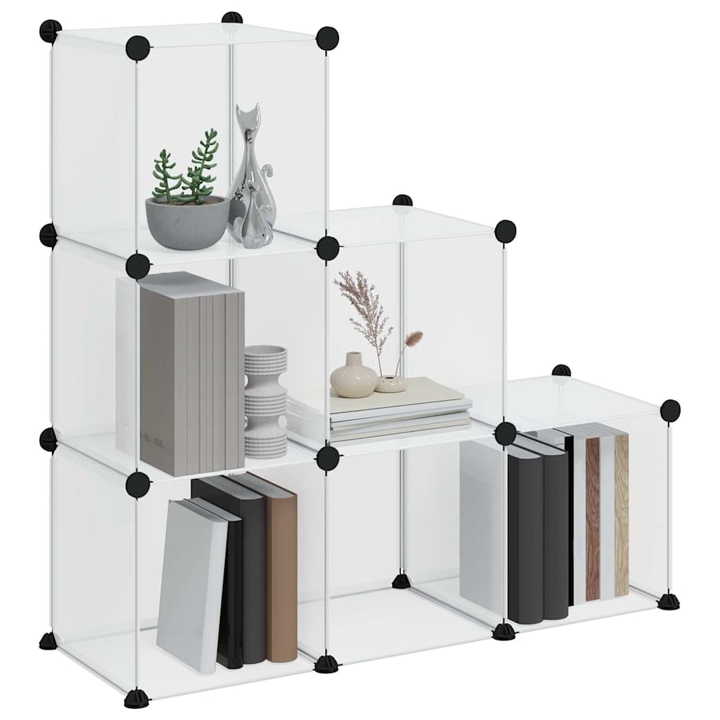 Regalsystem mit 6 Würfeln Transparent PP