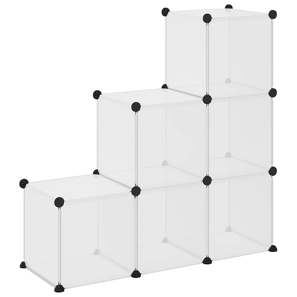 Regalsystem mit 6 Würfeln Transparent PP