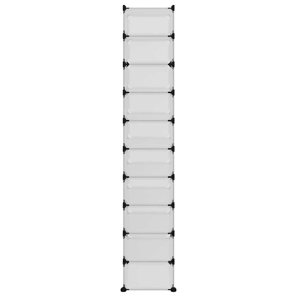 Schuhregal Transparent 44x32x174 cm PP