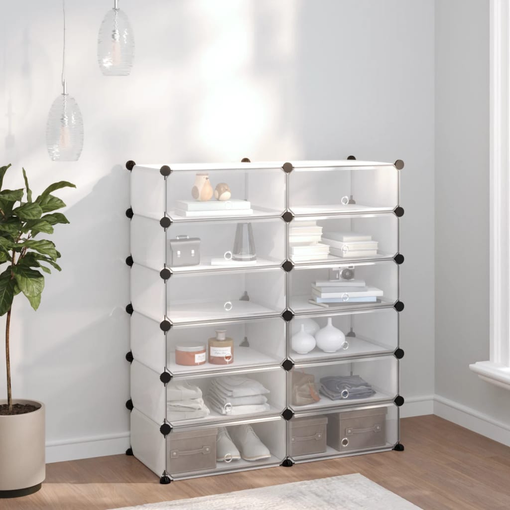 Étagère à chaussures transparente 94,5x36,5x106 cm PP