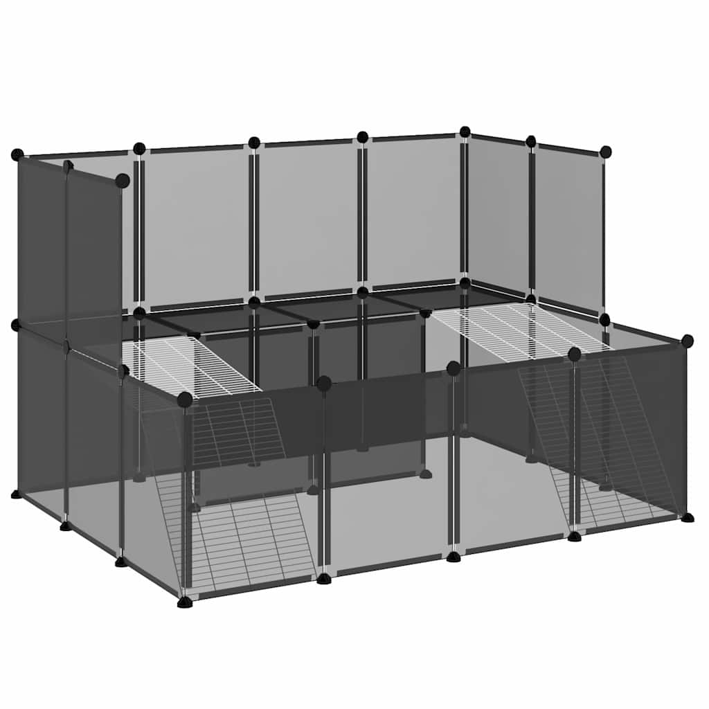 Kleintierkäfig Schwarz 143x107x93 cm PP und Stahl