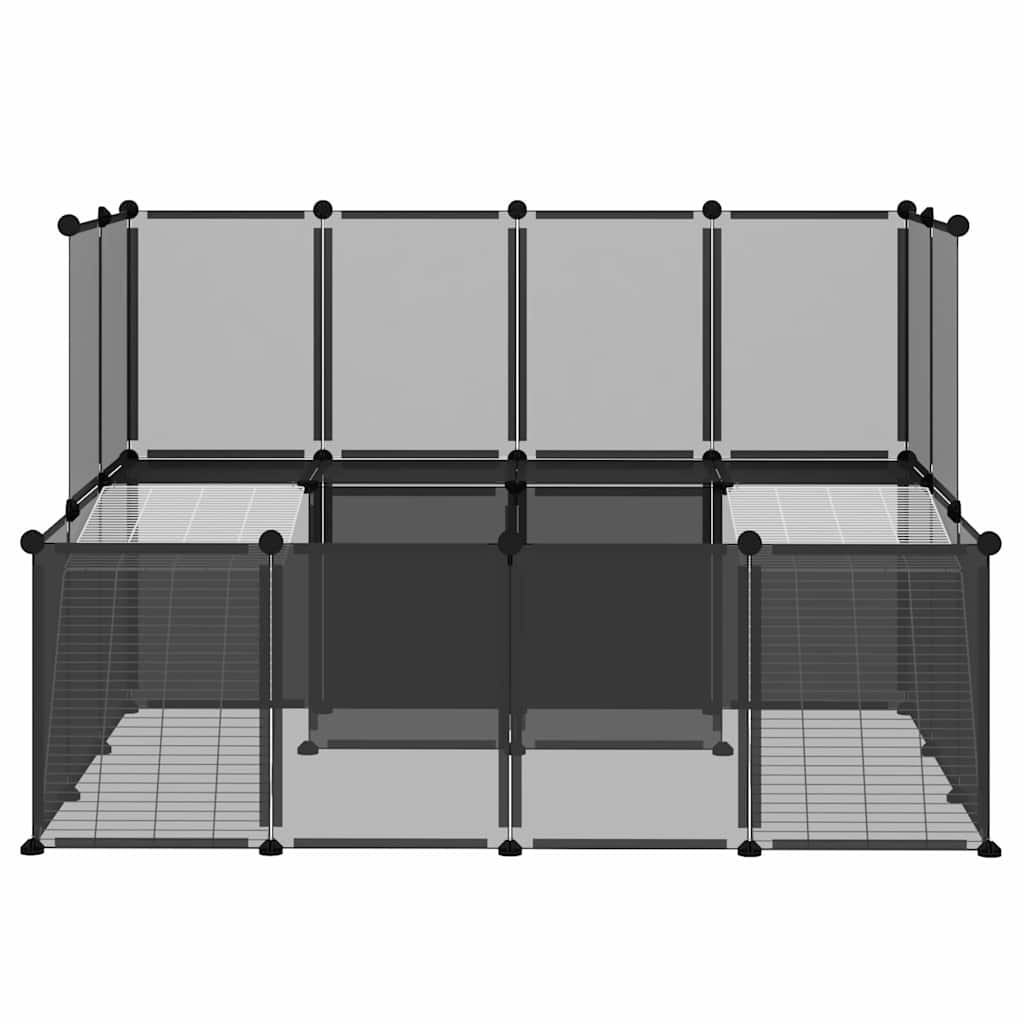 Kleintierkäfig Schwarz 143x107x93 cm PP und Stahl