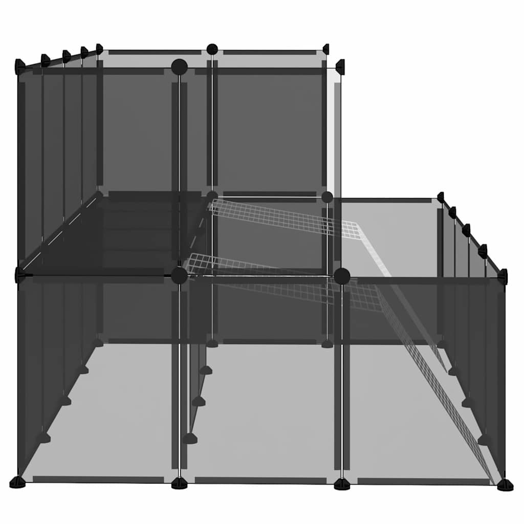 Kleintierkäfig Schwarz 143x107x93 cm PP und Stahl