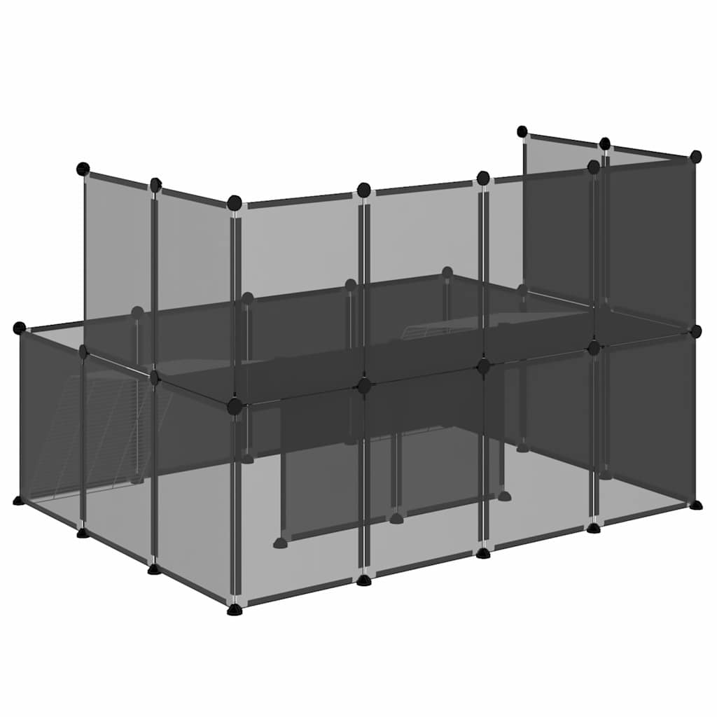 Kleintierkäfig Schwarz 143x107x93 cm PP und Stahl